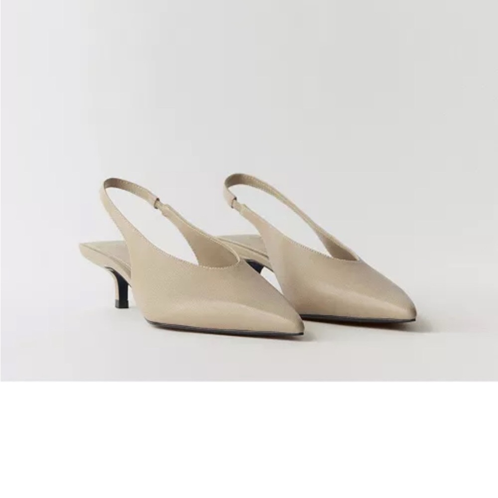 Mango Cream Slingback Heels